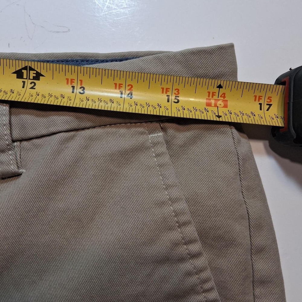 Mens khaki shorts flat front with pockets golf casual Chaps Coastal Wash - Picture 4 of 5